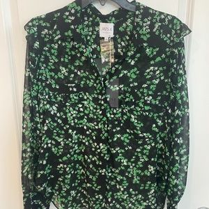 MISA emerald floral blouse, size M! New with tags!